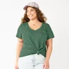 Juniors' Plus Size SO® Oversized Pocket Tee -Cheap SO Store 3328611 Explorer Green