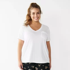 Juniors' Plus Size SO® Oversized Pocket Tee 21 Juniors' Plus Size SO® Oversized Pocket Tee -Cheap SO Store 3328611 Modern White