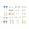 SO® Gold Tone Simulated Stone, Arrow & Bird Motif Nickel Free Stud Earring Set