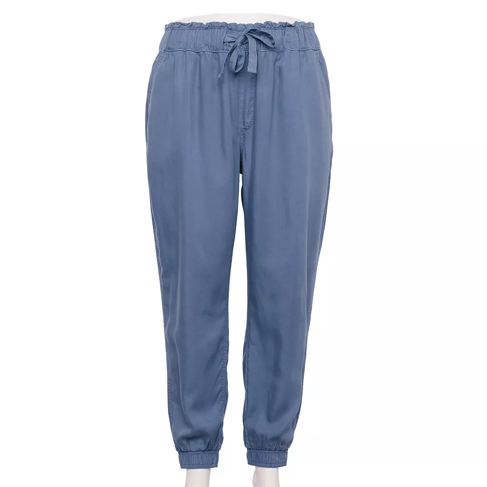 Juniors' Plus Size SO® High Rise Paperbag Jogger Pants 4 Juniors' Plus Size SO® High Rise Paperbag Jogger Pants - Image 2