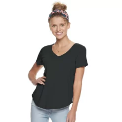 Juniors' SO® Favorite V-Neck Short Sleeve Tee 53 Juniors' SO® Favorite V-Neck Short Sleeve Tee -Cheap SO Store 3978405 Black Luxe