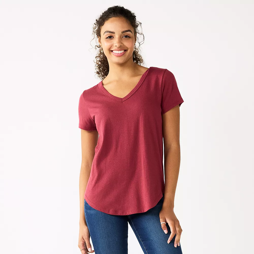Juniors' SO® Favorite V-Neck Short Sleeve Tee 2 Juniors' SO® Favorite V-Neck Short Sleeve Tee