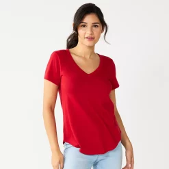 Juniors' SO® Favorite V-Neck Short Sleeve Tee 67 Juniors' SO® Favorite V-Neck Short Sleeve Tee -Cheap SO Store 3978405 Dancing Red