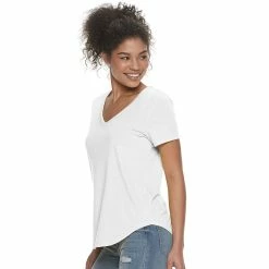 Juniors' SO® Favorite V-Neck Short Sleeve Tee 58 Juniors' SO® Favorite V-Neck Short Sleeve Tee -Cheap SO Store 3978405 Modern White