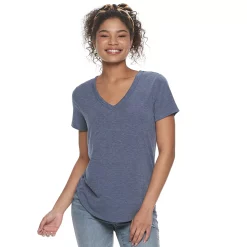 Juniors' SO® Favorite V-Neck Short Sleeve Tee 69 Juniors' SO® Favorite V-Neck Short Sleeve Tee -Cheap SO Store 3978405 Moonwalk Heather Navy