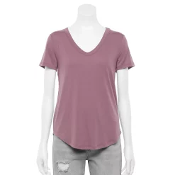 Juniors' SO® Favorite V-Neck Short Sleeve Tee 45 Juniors' SO® Favorite V-Neck Short Sleeve Tee -Cheap SO Store 3978405 Muted Plum