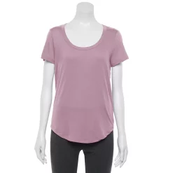 Juniors SO® Favorite U-Neck Short Sleeve Tee -Cheap SO Store 3979445 Muted Plum