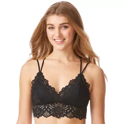 Juniors' SO® Strappy Lace Bralette SO51-020 -Cheap SO Store 4245579 Black