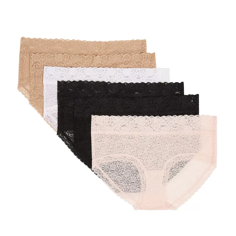 Juniors' SO® 6-Pack Lace Boybrief Panty Set SO68001P6 3 Juniors' SO® 6-Pack Lace Boybrief Panty Set SO68001P6