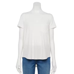 Juniors' SO® Adaptive Short Sleeve V-Neck Pocket Tee