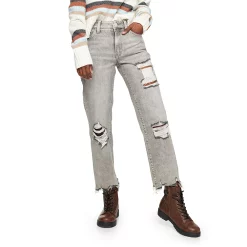 Juniors' SO® High-Rise Ankle Straight Jeans 13 Juniors' SO® High-Rise Ankle Straight Jeans -Cheap SO Store 4806222 Gray Destructed