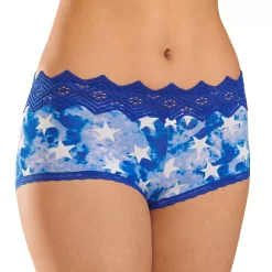Juniors' SO® Boybrief Panty SO72-003 -Cheap SO Store 4868631 Blue Spangled Stars