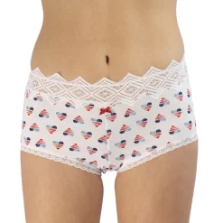 Juniors' SO® Boybrief Panty SO72-003 -Cheap SO Store 4868631 White Hearts