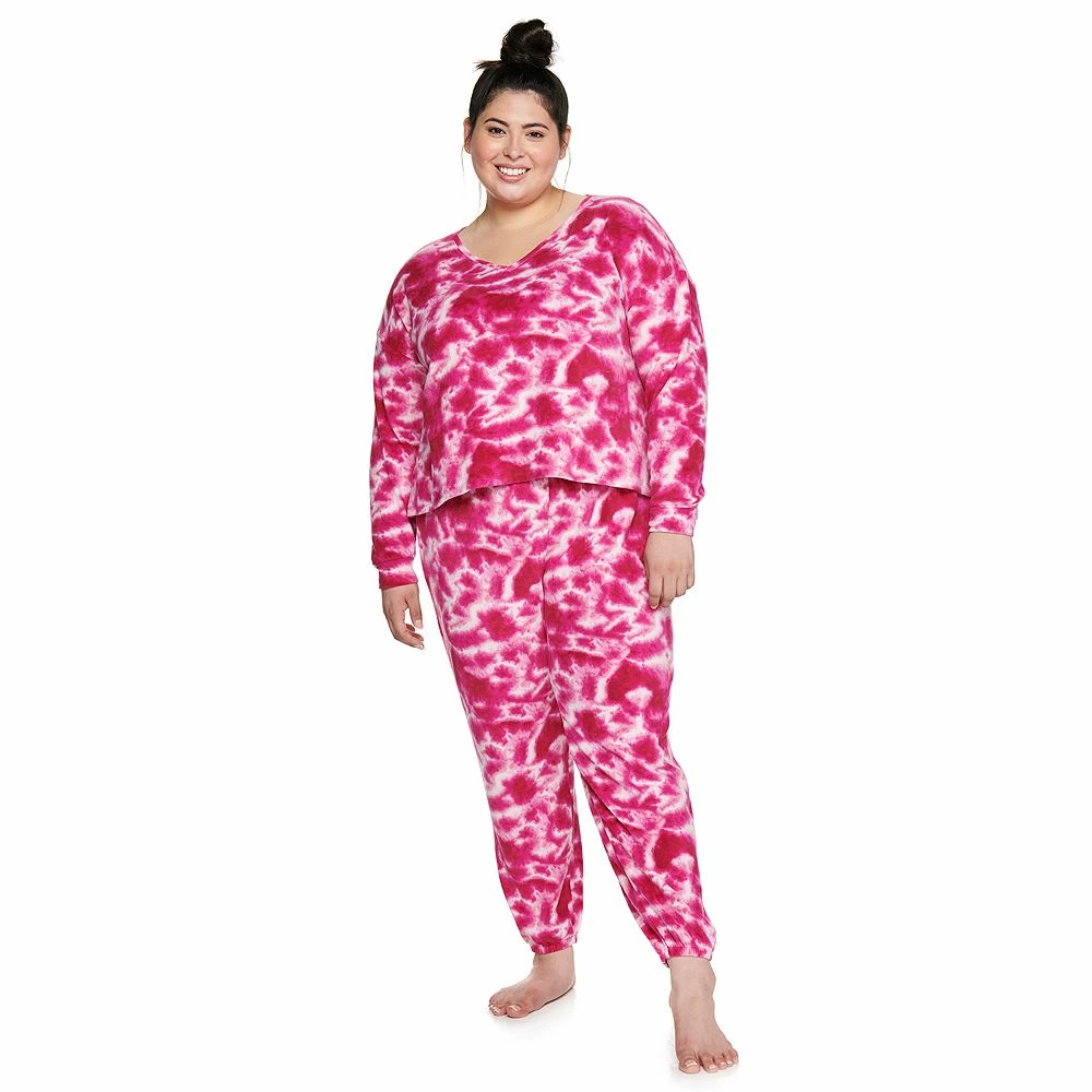 Juniors' Plus Size SO® Boxy Long Sleeve Pajama Top & Pajama Pants Set 8 Juniors' Plus Size SO® Boxy Long Sleeve Pajama Top & Pajama Pants Set - Image 6