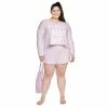 Juniors' Plus Size SO® Boxy Long Sleeve Pajama Top & Pajama Shorts Set 1 Juniors' Plus Size SO® Boxy Long Sleeve Pajama Top & Pajama Shorts Set -Cheap SO Store 5044485 Purple Sleep All Day