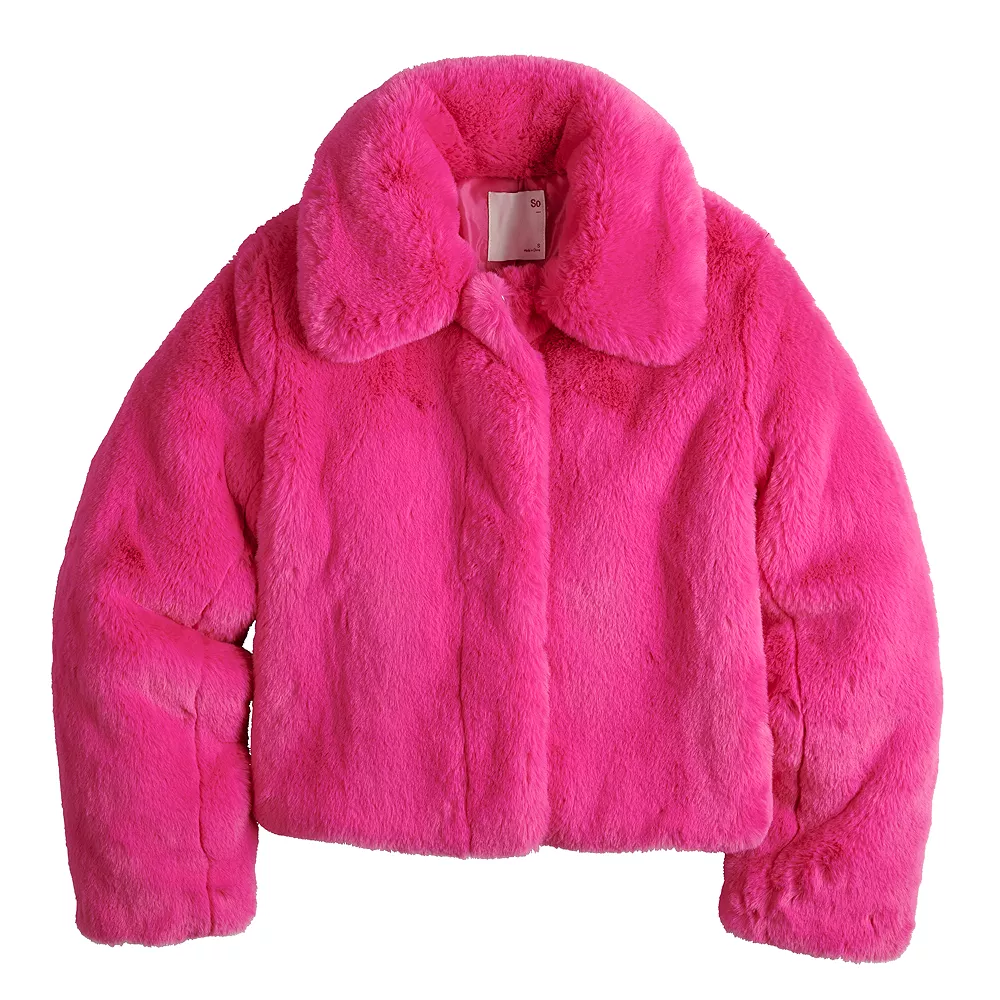 Juniors' SO® Faux Fur Collar Cropped Jacket 6 Juniors' SO® Faux Fur Collar Cropped Jacket - Image 4