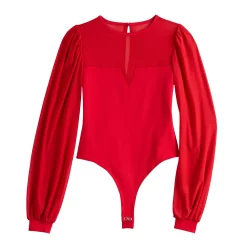 Juniors' SO® Notched Front Illusion Knit Bodysuit 11 Juniors' SO® Notched Front Illusion Knit Bodysuit -Cheap SO Store 5188132 ALT5