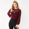Juniors' SO® Notched Front Illusion Knit Bodysuit 1 Juniors' SO® Notched Front Illusion Knit Bodysuit -Cheap SO Store 5188132 Port Royale