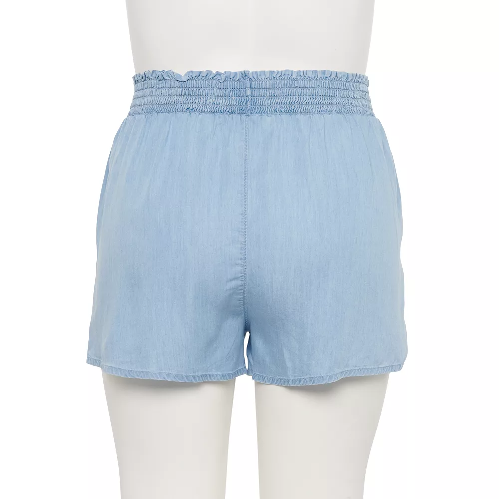 Juniors' Plus Size SO® Smocked Shorts 7 Juniors' Plus Size SO® Smocked Shorts - Image 5