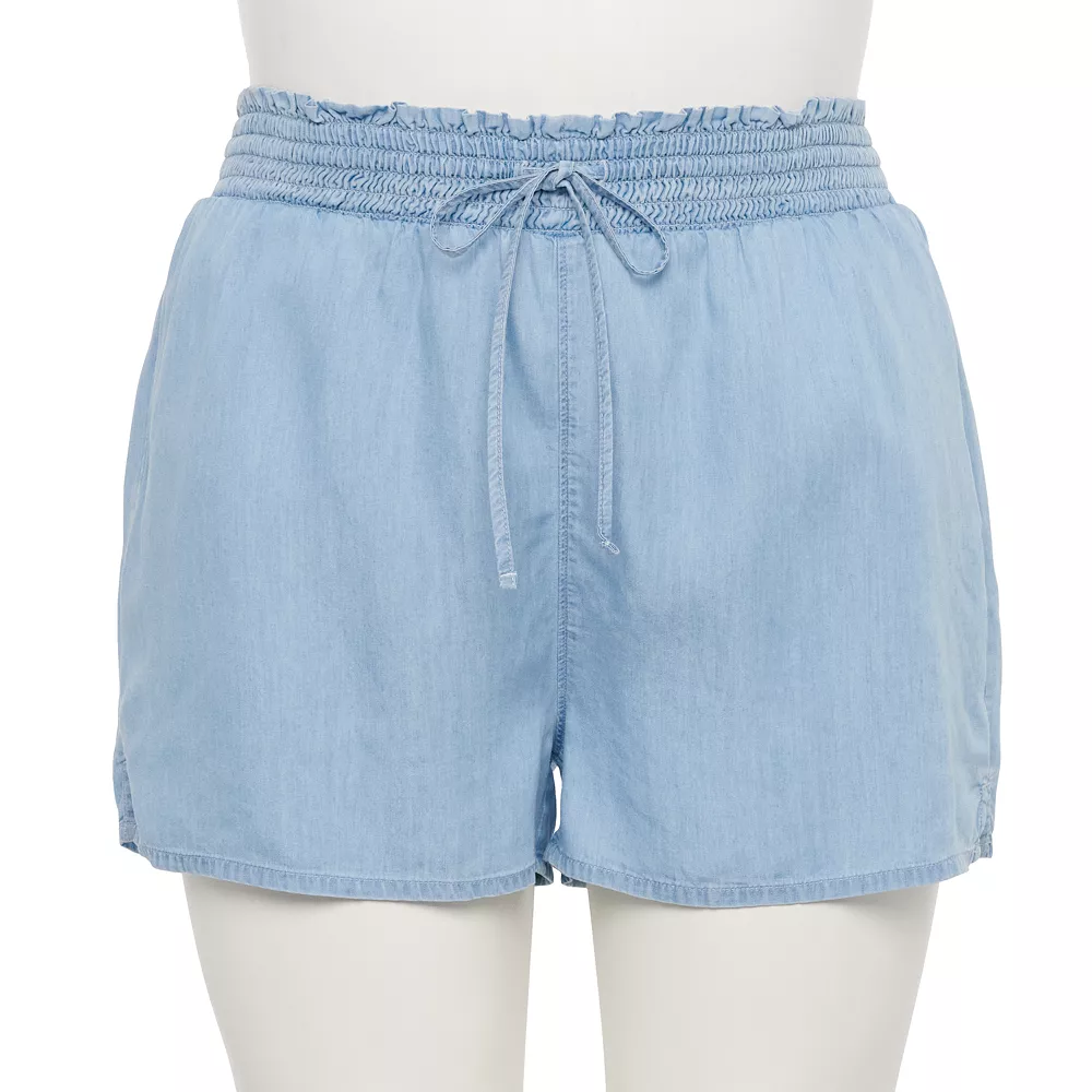 Juniors' Plus Size SO® Smocked Shorts 3 Juniors' Plus Size SO® Smocked Shorts