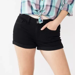 Juniors' SO® Low-Rise Shortie Shorts 11 Juniors' SO® Low-Rise Shortie Shorts -Cheap SO Store 5204499 Black
