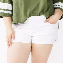 Juniors' Plus Size SO® Low-Rise Shortie Shorts