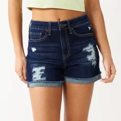 Juniors' SO® High Rise Midi Shorts -Cheap SO Store 5211011 Rinse