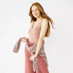 Juniors' SO® Seamless V-Neck Tank Bodysuit -Cheap SO Store 5234068 Abbey Brown