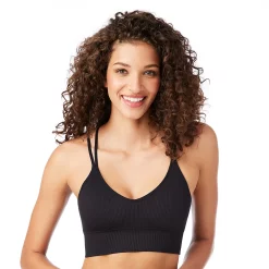 Juniors' SO® Strappy Ribbed Seamless Bralette SO51-038 10 Juniors' SO® Strappy Ribbed Seamless Bralette SO51-038 -Cheap SO Store 5234235 Black