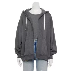 Juniors' SO® Oversized Zip-Up Hoodie 38 Juniors' SO® Oversized Zip-Up Hoodie -Cheap SO Store 5236393 Gray Haze