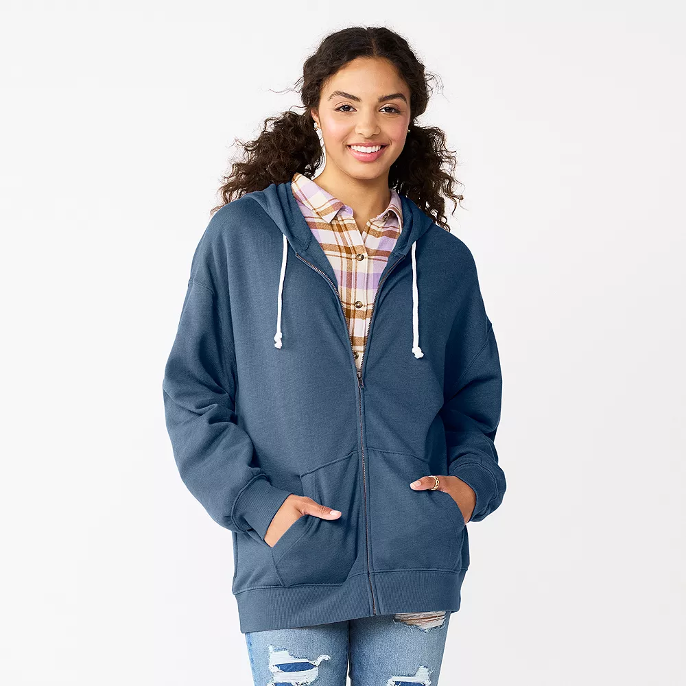 Juniors' SO® Oversized Zip-Up Hoodie 3 Juniors' SO® Oversized Zip-Up Hoodie