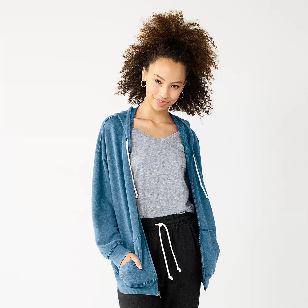 Juniors' SO® Oversized Zip-Up Hoodie 16 Juniors' SO® Oversized Zip-Up Hoodie - Image 14