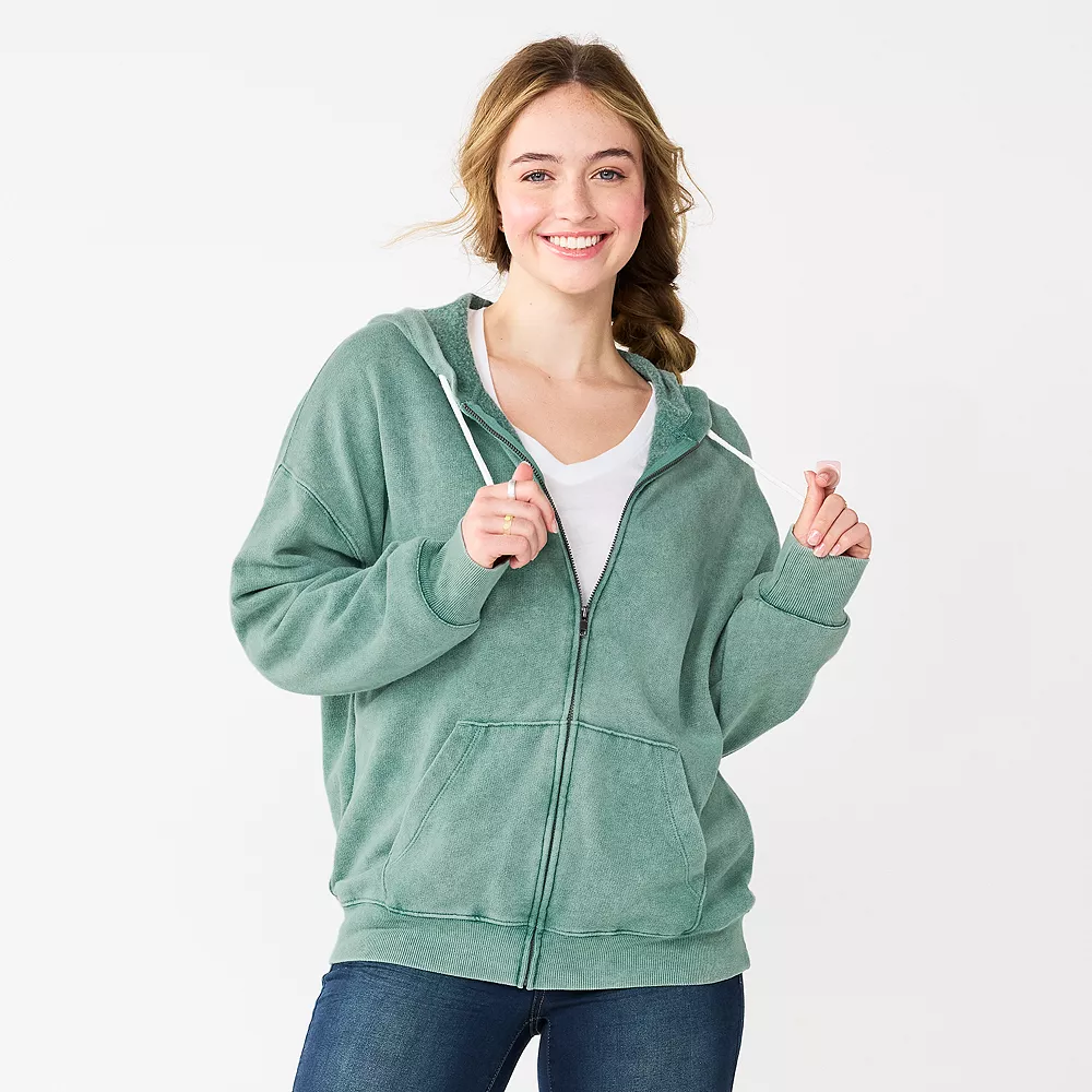 Juniors' SO® Oversized Zip-Up Hoodie 4 Juniors' SO® Oversized Zip-Up Hoodie - Image 2