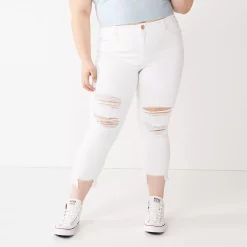 Juniors' Plus Size SO® Cropped Jeggings 9 Juniors' Plus Size SO® Cropped Jeggings -Cheap SO Store 5237876 White