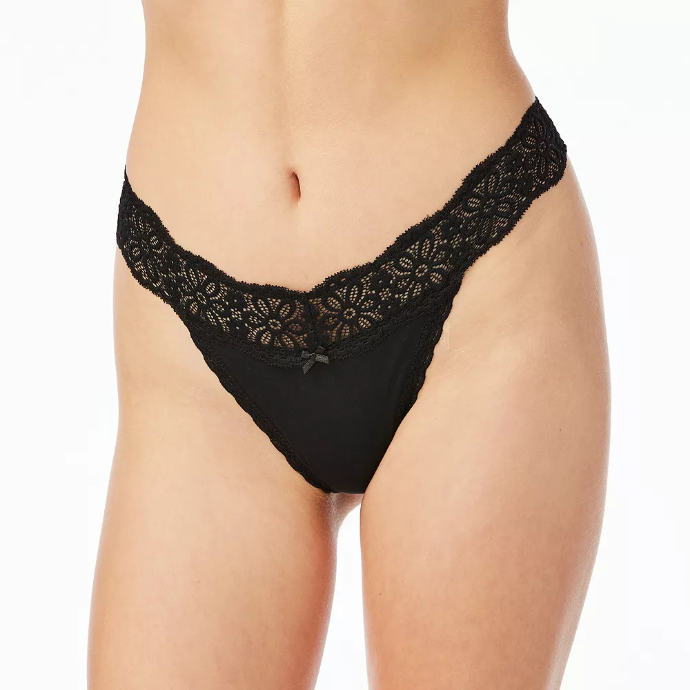 Juniors' SO® Daisy Lace Thong Panty SO83-010 4 Juniors' SO® Daisy Lace Thong Panty SO83-010 - Image 2