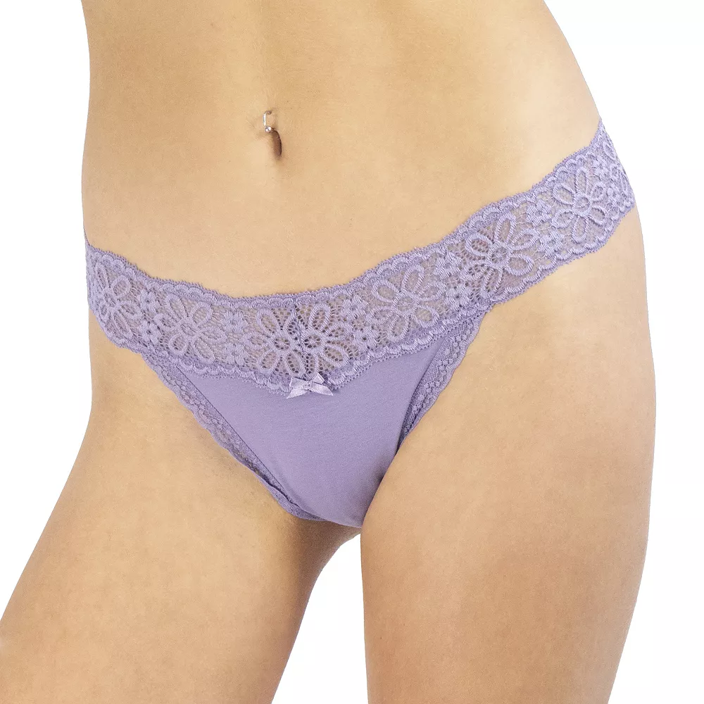 Juniors' SO® Daisy Lace Thong Panty SO83-010 3 Juniors' SO® Daisy Lace Thong Panty SO83-010