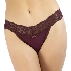 Juniors' SO® Daisy Lace Thong Panty SO83-010 27 Juniors' SO® Daisy Lace Thong Panty SO83-010 -Cheap SO Store 5282472 Wine