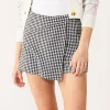 Juniors' SO® Wrap Mini Skort 1 Juniors' SO® Wrap Mini Skort -Cheap SO Store 5317470 Black Plaid