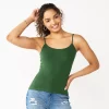 Juniors' SO® Scoopneck Cami -Cheap SO Store 5341250 Cleveland Green