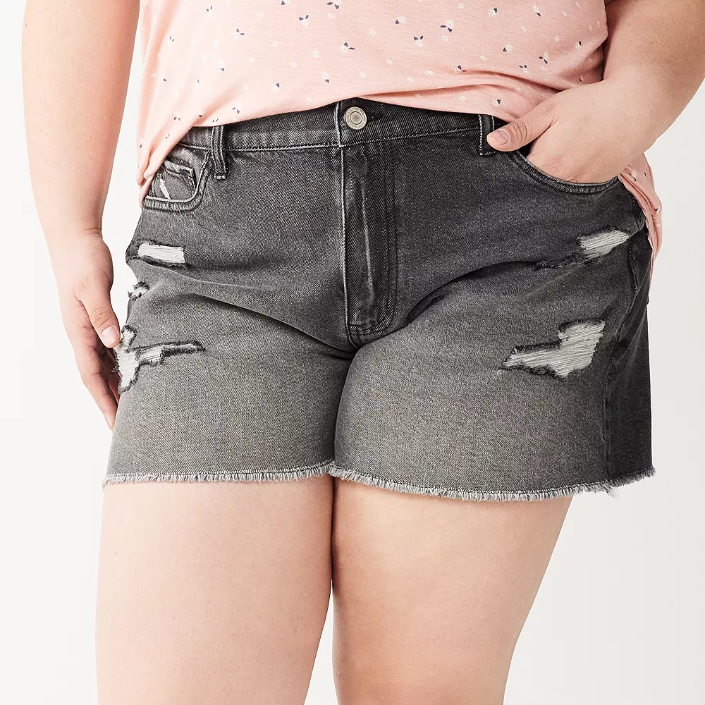 Juniors' Plus Size SO® High Rise Mom Shorts 3 Juniors' Plus Size SO® High Rise Mom Shorts