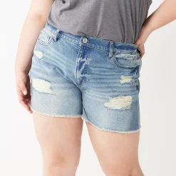 Juniors' Plus Size SO® High Rise Mom Shorts 10 Juniors' Plus Size SO® High Rise Mom Shorts -Cheap SO Store 5354792 Light Destruction