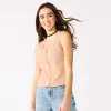 Juniors' SO® Lace Trim Button Front Tank Top 1 Juniors' SO® Lace Trim Button Front Tank Top -Cheap SO Store 5473650 Secret Blush