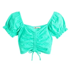 Juniors' SO® Cinch Front Puff Sleeve Top 21 Juniors' SO® Cinch Front Puff Sleeve Top -Cheap SO Store 5494893 ALT5