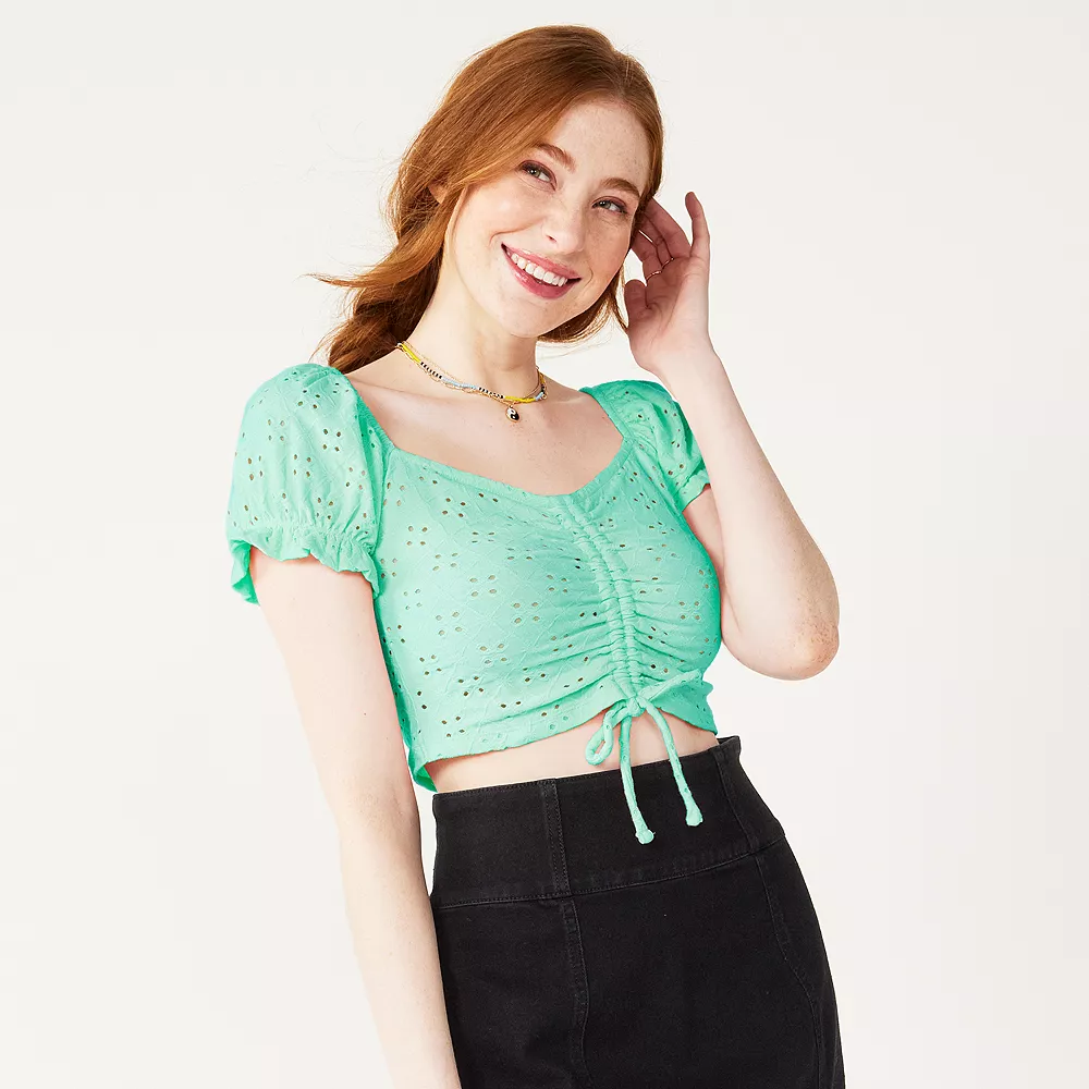 Juniors' SO® Cinch Front Puff Sleeve Top 10 Juniors' SO® Cinch Front Puff Sleeve Top - Image 8