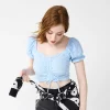 Juniors' SO® Cinch Front Puff Sleeve Top 1 Juniors' SO® Cinch Front Puff Sleeve Top -Cheap SO Store 5494893 Frost Wind