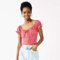 Juniors' SO® Puff Sleeve Top