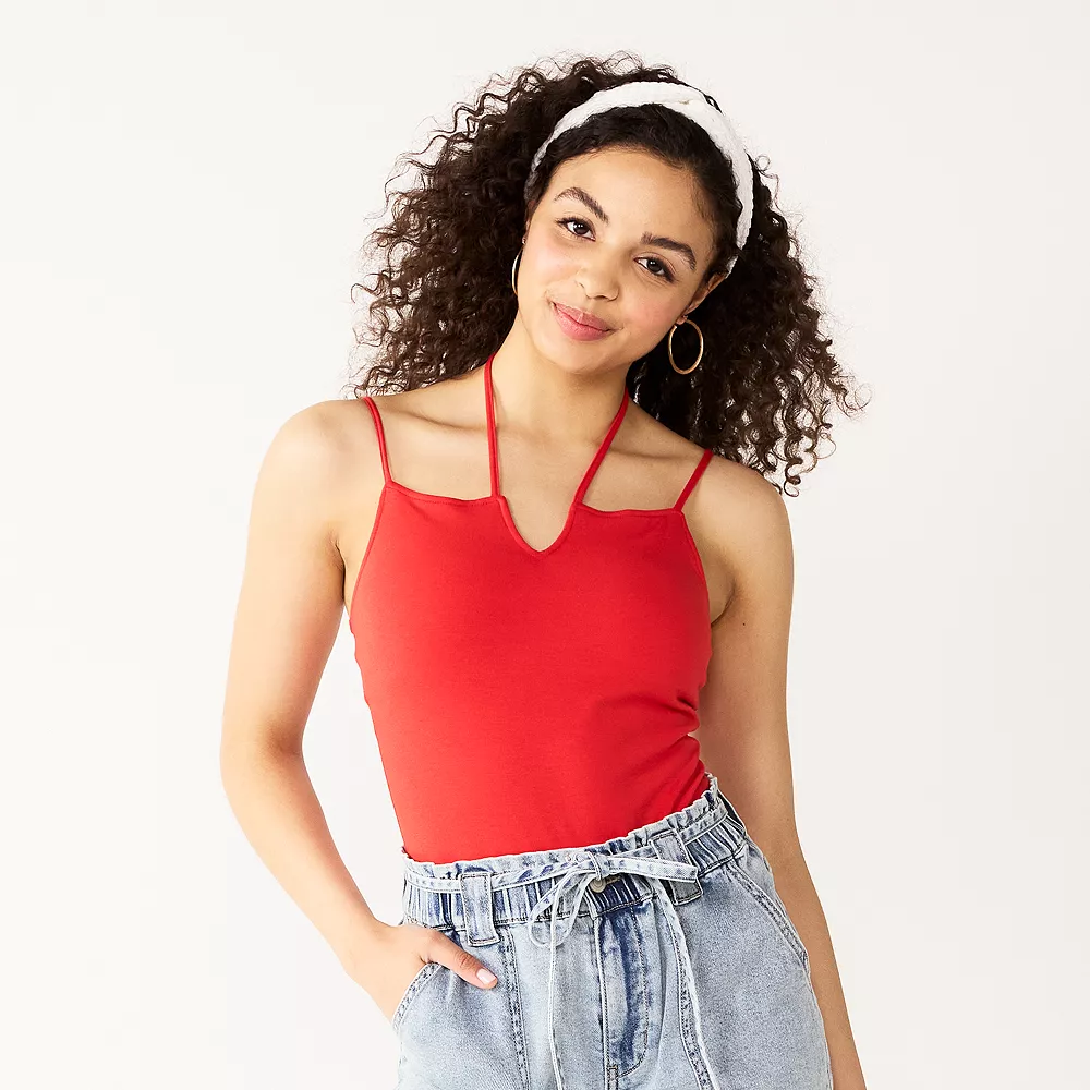 Juniors' SO® Front-Notch Strappy Bodysuit 3 Juniors' SO® Front-Notch Strappy Bodysuit