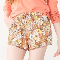 Juniors' SO® Drawstring Shorts -Cheap SO Store 5522412 Dark Coral Floral