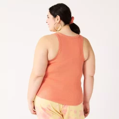 Juniors' Plus Size SO® High Neck Ribbed Tank Top -Cheap SO Store 5524345 ALT