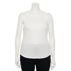 Juniors' Plus Size SO® High Neck Ribbed Tank Top -Cheap SO Store 5524345 Modern White